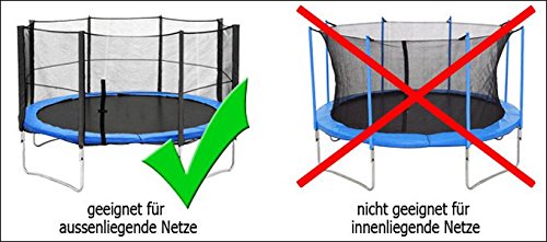 Miganeo® Ersatznetz Größen 183 bis 488cm, Frabe pink, für Trampolin Sicherheitsnetz (305cm) - 