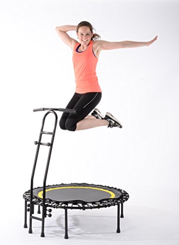 Fitnesstrampolin JOKA FIT trampolin jumping fitness mit großem Spassfaktor, Minitrampolin mit Gummiseilfederung Schwarz Blau -