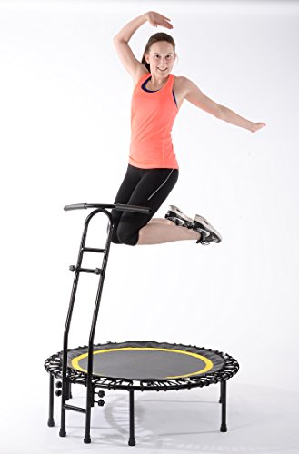 Fitnesstrampolin JOKA FIT trampolin jumping fitness mit großem Spassfaktor, Minitrampolin mit Gummiseilfederung Schwarz Blau -