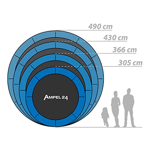 Original Ampel 24 XXL Gartentrampolin - 490 cm Durchmesser - verbesserte Version 2014 - grün -