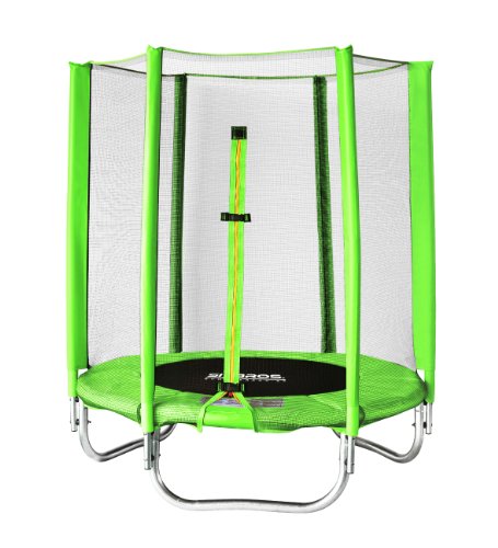 SixBros. SixJump 1,40 M Gartentrampolin Grün Trampolin | Mit Sicherheitsnetz - T140/1821 -