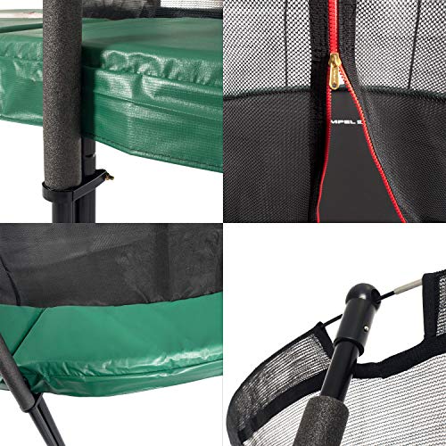 Ampel 24 Deluxe Outdoor Trampolin 430 cm mit innenliegendem Netz, Belastbarkeit 160 kg, Set mit Leiter, Windsicherung und 1 Paar Antirutsch-Socken extra - 6