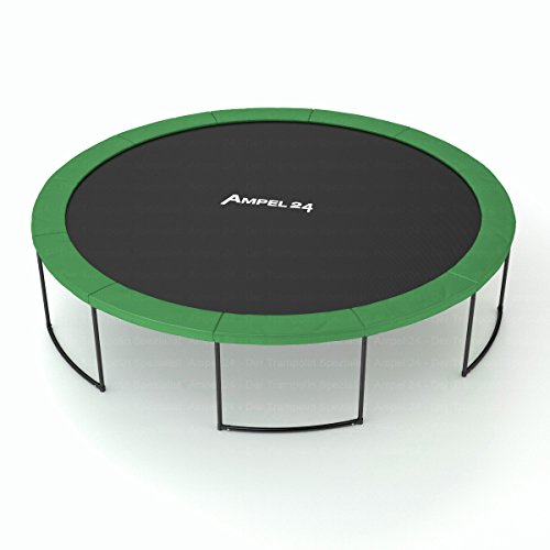 Ampel 24 Deluxe Outdoor Trampolin 430 cm komplett mit Außennetz, Belastbarkeit 160 kg, Sicherheitsnetz mit Stabilitätsring und 12 gepolsterten Stangen - 2