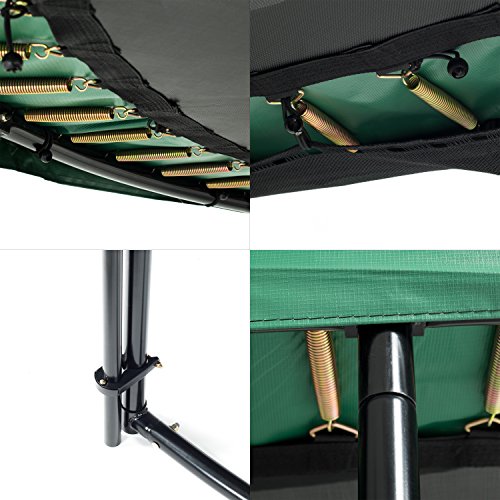 Ampel 24 Deluxe Outdoor Trampolin 430 cm komplett mit Außennetz, Belastbarkeit 160 kg, Sicherheitsnetz mit Stabilitätsring und 12 gepolsterten Stangen - 3