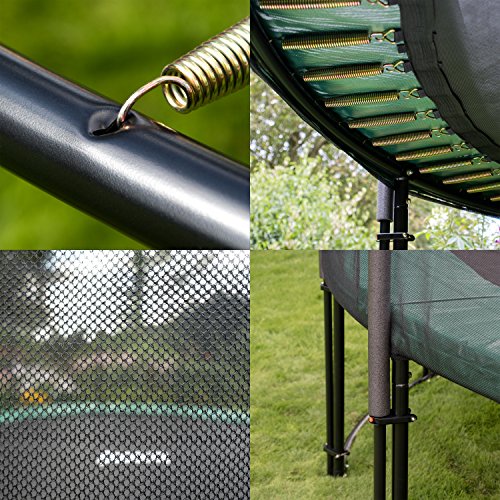 Ampel 24 Deluxe Outdoor Trampolin 430 cm komplett mit Außennetz, Belastbarkeit 160 kg, Sicherheitsnetz mit Stabilitätsring und 12 gepolsterten Stangen - 4