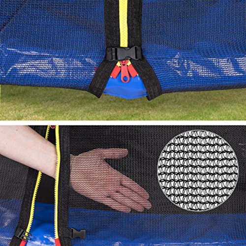 Kinetic Sports Outdoor Gartentrampolin Ø 310 cm, TPLH10, Komplettset inklusive Sprungtuch aus USA PP-Mesh +Sicherheitsnetz +Randabdeckung, bis 150kg, GS-geprüft, UV-beständig, BLAU - 4