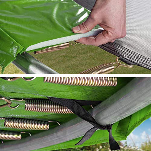 Kinetic Sports Outdoor Gartentrampolin Ø 250 cm, TPLH08, Komplettset inklusive Sprungtuch aus USA PP-Mesh +Sicherheitsnetz +Randabdeckung, bis 120kg, GS-geprüft, UV-beständig, GRÜN - 3