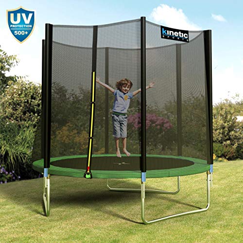 Kinetic Sports Outdoor Gartentrampolin Ø 250 cm, TPLH08, Komplettset inklusive Sprungtuch aus USA PP-Mesh +Sicherheitsnetz +Randabdeckung, bis 120kg, GS-geprüft, UV-beständig, GRÜN - 6