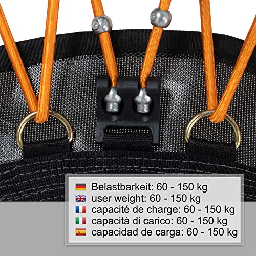 Ampel 24 Minitrampolin Ø 110 cm, Indoor Fitness Trampolin mit Bungee-Seil-System, 6 verstellbare Elastobänder für den Härtegrad, belastbar bis 150 kg - 4