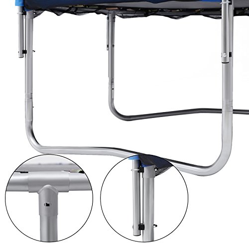 SONGMICS Trampolin Ø 305 cm, rundes Gartentrampolin mit Sicherheitsnetz, mit Leiter und gepolsterten Stangen, Sicherheitsabdeckung, TÜV Rheinland getestet, sicher, Outdoor, schwarz, blau STR10FT - 3