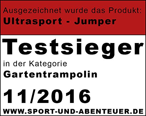 Ultrasport Outdoor Gartentrampolin Jumper, Trampolin Komplettset inklusive Sprungmatte, Sicherheitsnetz, gepolsterten Netzpfosten und Randabdeckung, bis zu 150 kg, grün, Ø 366 cm - 7