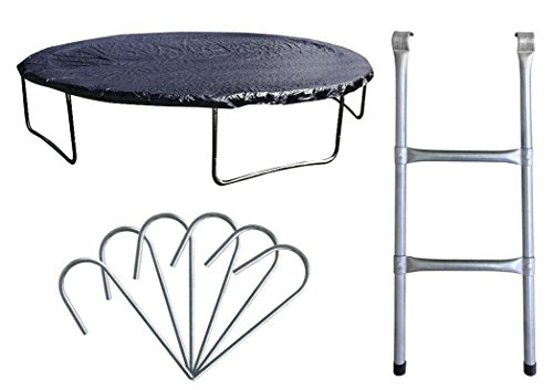 SixBros. SixJump Gartentrampolin 1,85m - Kindertrampolin für den Garten, Outdoor-Trampolin, Komplett-Set inkl. Leiter, Sicherheitsnetz & Abdeckung, blau, TB185/1570 - 8