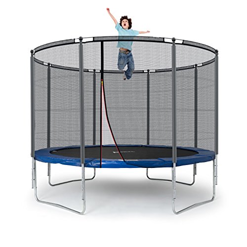 Ampel 24 Outdoor Trampolin 305 cm blau komplett mit außenliegendem Netz, Stabilitätsring, 8 gepolsterten Stangen, Belastbarkeit 150 kg - 7