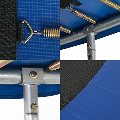 Ampel 24 Outdoor Trampolin 430 cm blau komplett mit außenliegendem Netz, Stabilitätsring, 10 gepolsterten Stangen, Belastbarkeit 160 kg - 5