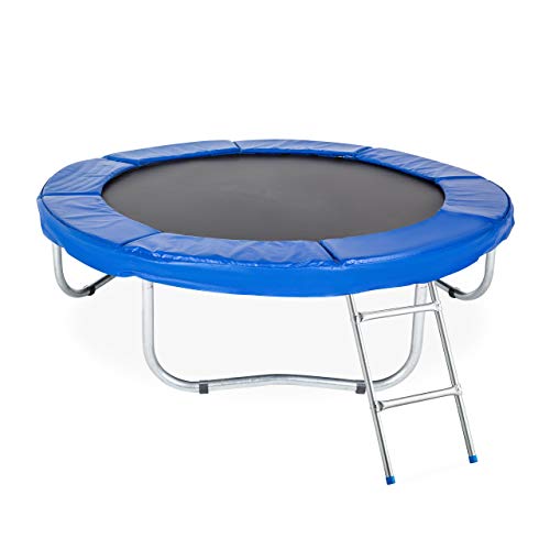 Relaxdays Leiter Trampolin, zum Einhängen, 2 Sprossen, Einstiegsleiter für Gartentrampolin, H x B: 76 x 38 cm, silber - 3