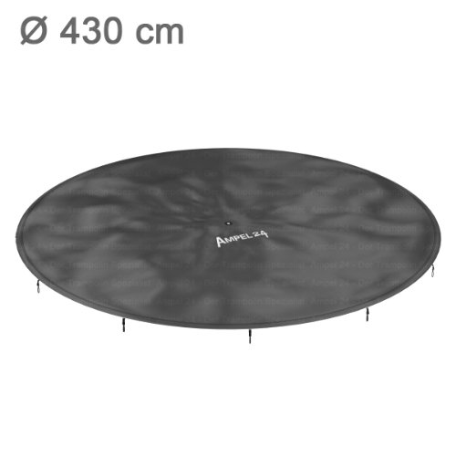 Ampel 24 Outdoor Trampolin Abdeckung 430 cm, Wetterschutzplane für Gartentrampolin mit Regenablauf, Abdeckplane schwarz, UV-beständig - 3