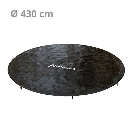 Ampel 24 Outdoor Trampolin Abdeckung 430 cm, Wetterschutzplane für Gartentrampolin mit Regenablauf, Abdeckplane schwarz, UV-beständig - 6