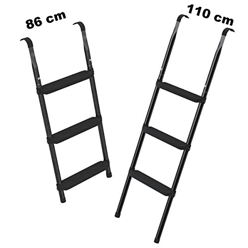 Ampel 24 Trampolin Leiter 86 cm lang, Einstiegsleiter mit 3 Breiten Stufen, praktischer Einstieg für Gartentrampoline, schwarz - 2