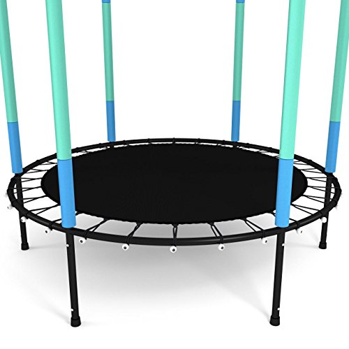 Kinetic Sports Trampolin Kinder Indoortrampolin Jumper 140 cm Randabdeckung Stangen gepolstert, Gummiseil-Federung Sicherheitsnetz Blau - 3