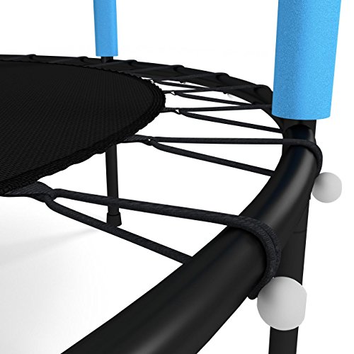 Kinetic Sports Trampolin Kinder Indoortrampolin Jumper 140 cm Randabdeckung Stangen gepolstert, Gummiseil-Federung Sicherheitsnetz Blau - 5
