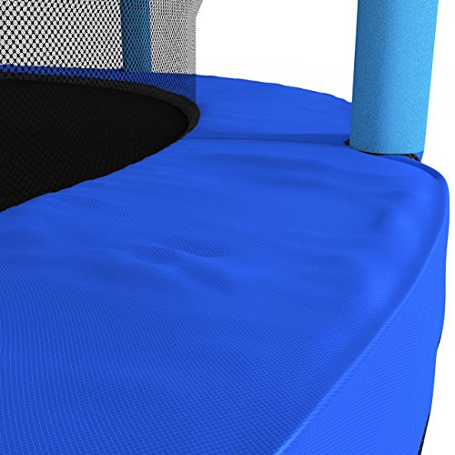 Kinetic Sports Trampolin Kinder Indoortrampolin Jumper 140 cm Randabdeckung Stangen gepolstert, Gummiseil-Federung Sicherheitsnetz Blau - 6