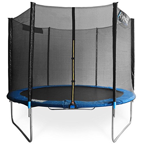 Kinetic Sports Outdoor Gartentrampolin Komplettset Ø 305 cm Sicherheitsnetz Randabdeckung Leiter Abdeckplane -