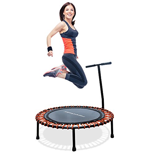 Fitness Power mini Trampolin mit Griff Gesundheitstrampolin Haltegriff Gummiseil -