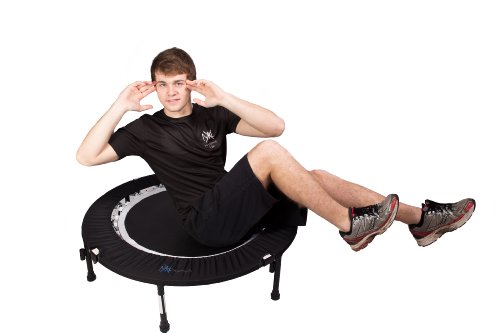 MaXimus Pro Falt Rebounder Mini-Trampolin inkl. Tragetasche, Workout-DVD (in Englisch), Haltestange, Expander und Sandgewichten -